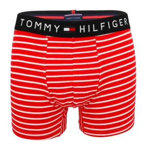 Bokserki męskie majtki czerwone w białe paski TOMMY HILFIGER B37