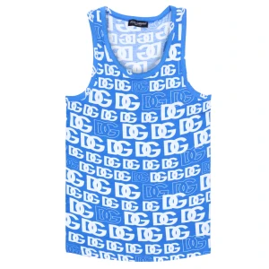 Top męski koszulka bezrękawnik niebieski DOLCE&GABBANA T7