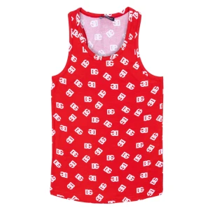 Top męski koszulka bezrękawnik czerwony DOLCE&GABBANA T12