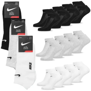 Skarpetki stopki skarpety niskie męskie Nike 12-pak czarne szare białe rozmiar 41-46