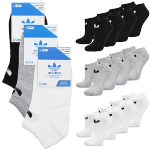 Skarpetki krótkie skarpety damskie ADIDAS czarne szare  białe 12-pak rozmiar 36-40