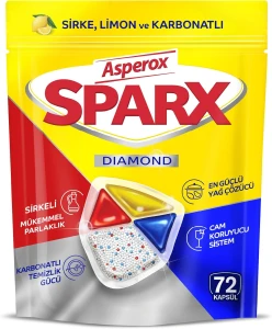 Kapsułki do Zmywarki Asperox SPARX 3w1 Diamond Lemon 72 Sztuki