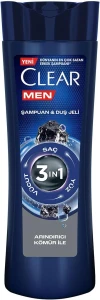 Szampon oczyszczający CLEAR Men 3w1 Charcoal 350ml