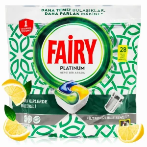 Fairy Platinum All in One Lemon - Kapsułki do Zmywarki - 28 Sztuk