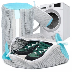 Torba do Prania Butów Worek Ochronny do Pralki z Mikrofibry Szary