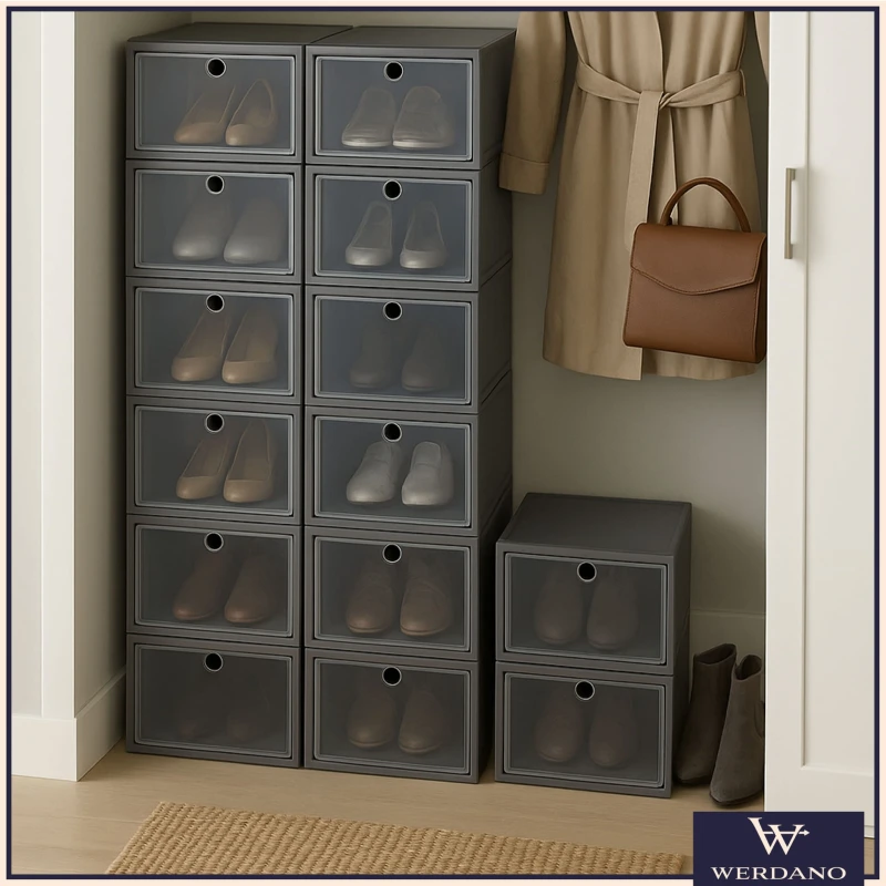 pojemniki do przechowywania butów, pudełka na buty, organizery na buty, pudełka składane