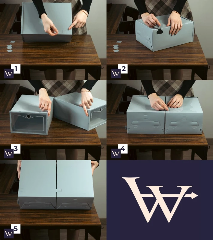 pojemniki do przechowywania butów, pudełka na buty, organizery na buty, pudełka składane