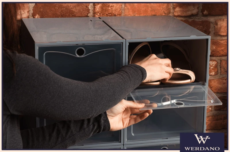 pojemniki do przechowywania butów, pudełka na buty, organizery na buty, pudełka składane