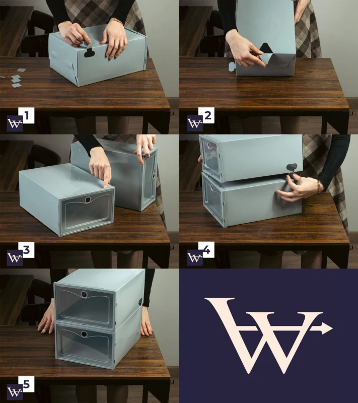 pojemniki do przechowywania butów, pudełka na buty, organizery na buty, pudełka składane