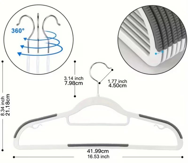 wieszaki antypoślizgowe, wieszaki na ubrania, wieszaki zestaw 10 sztuk