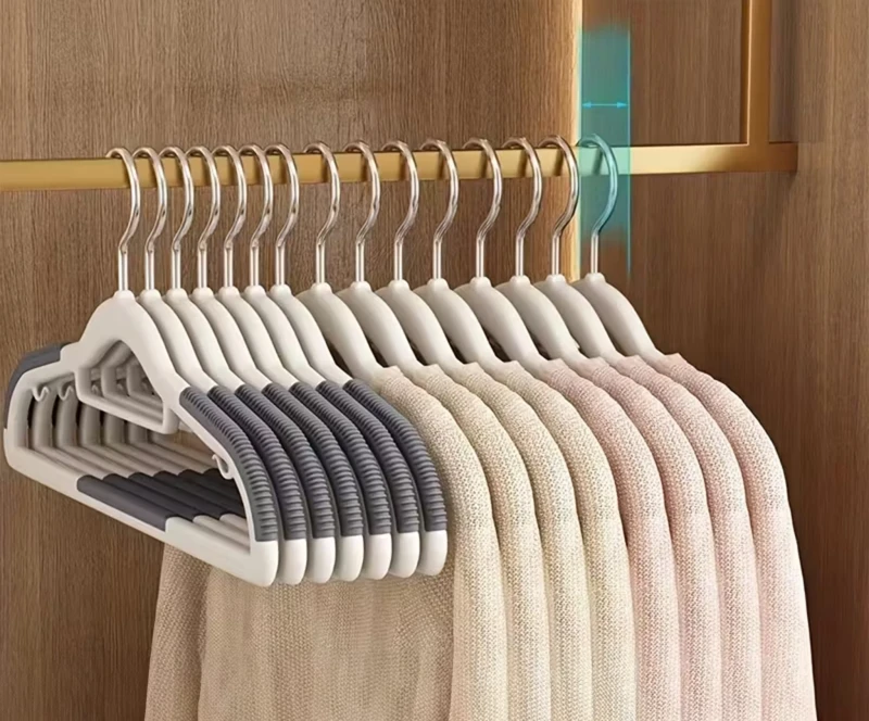 wieszaki antypoślizgowe, wieszaki na ubrania, wieszaki zestaw 10 sztuk