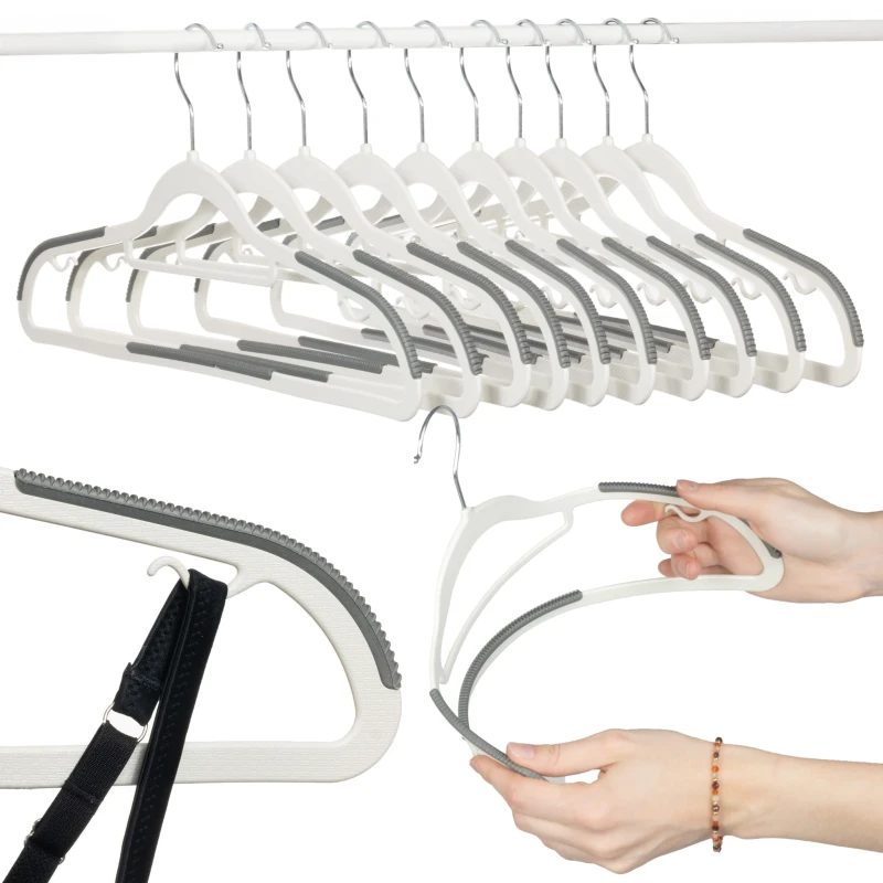 wieszaki antypoślizgowe, wieszaki na ubrania, wieszaki zestaw 10 sztuk